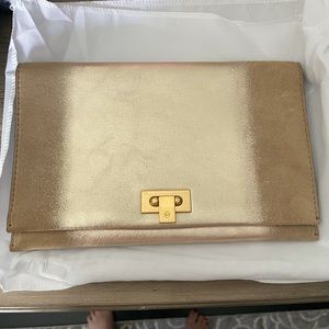 Authentic Tory Burch gold clutch